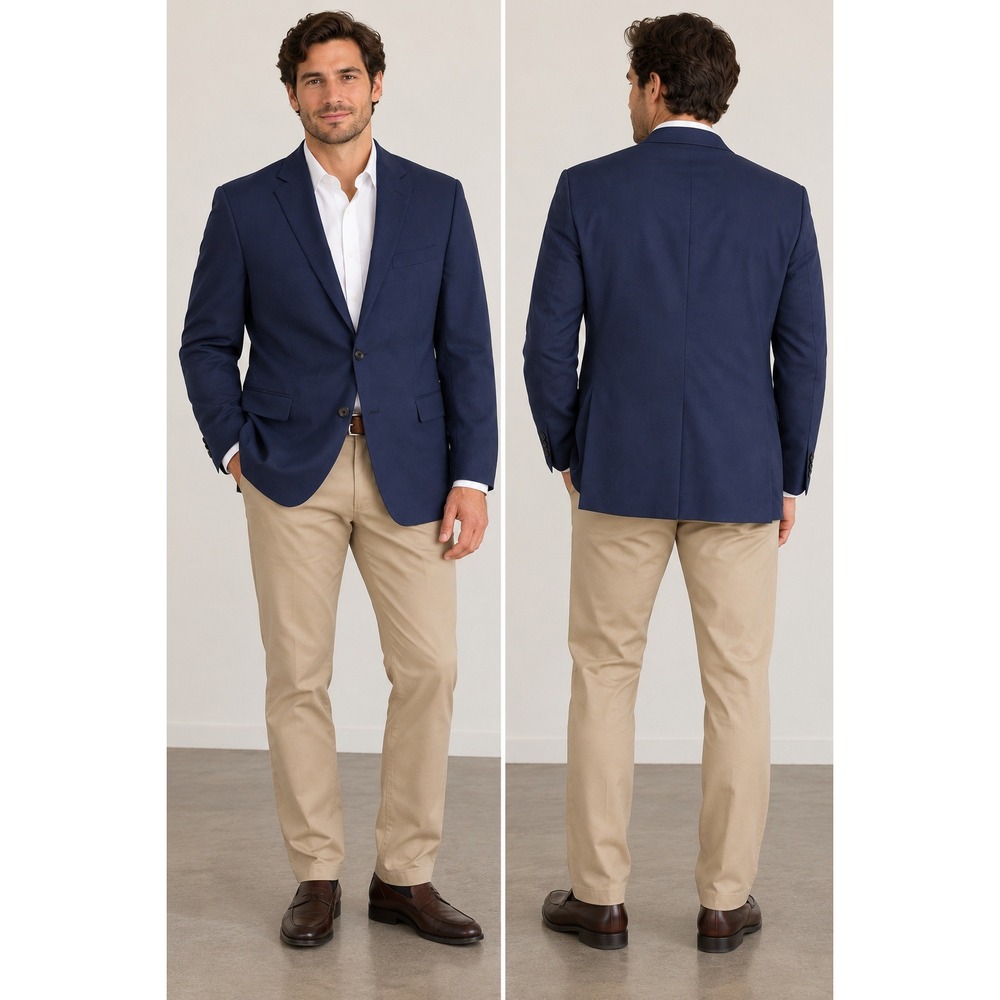 Polo Ralph‎ Lauren Blue Blazer Mens Sz 42R Wool Classic Sports Coat *FLAWED